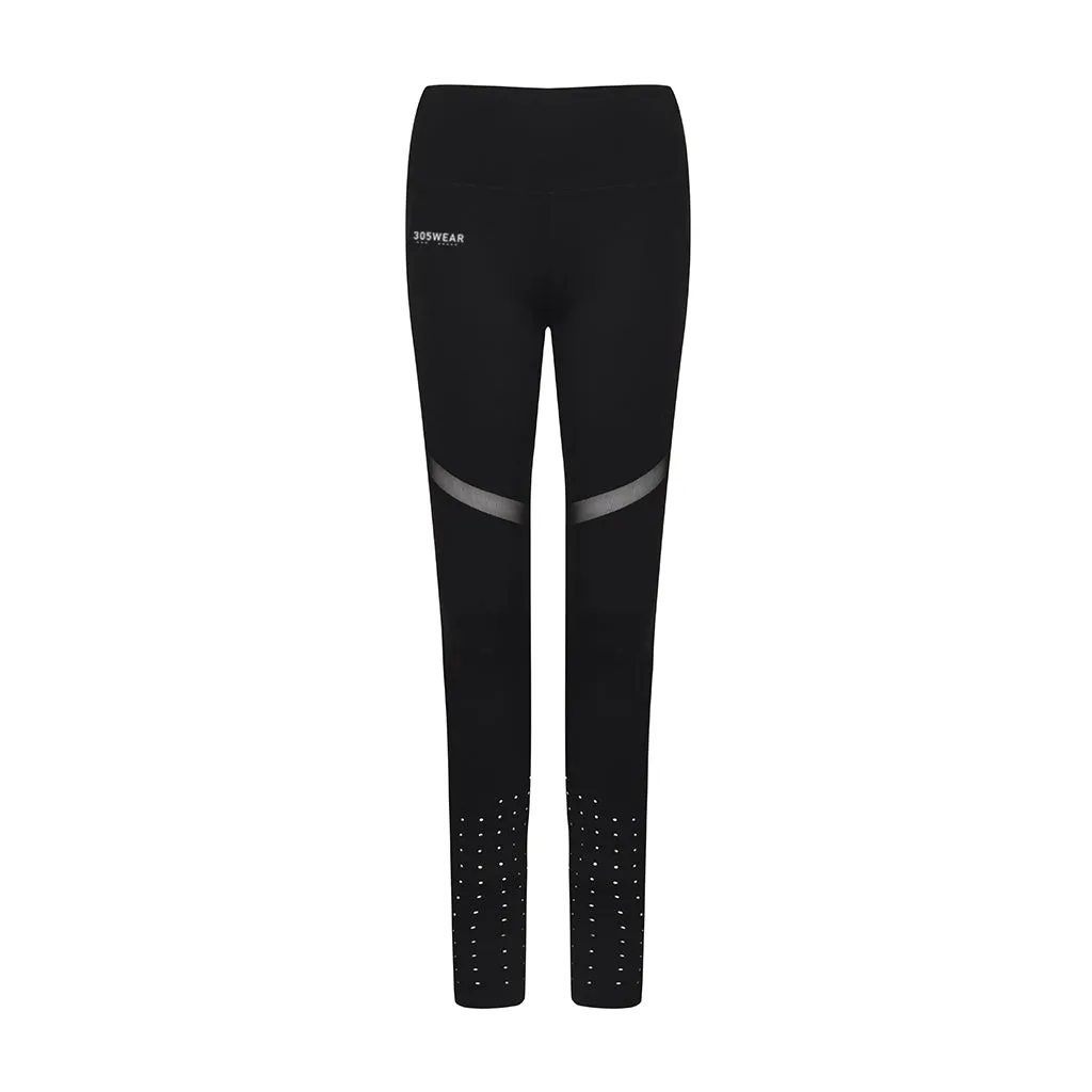 305WEAR Wordmark Performance Panelled Mesh Leggings