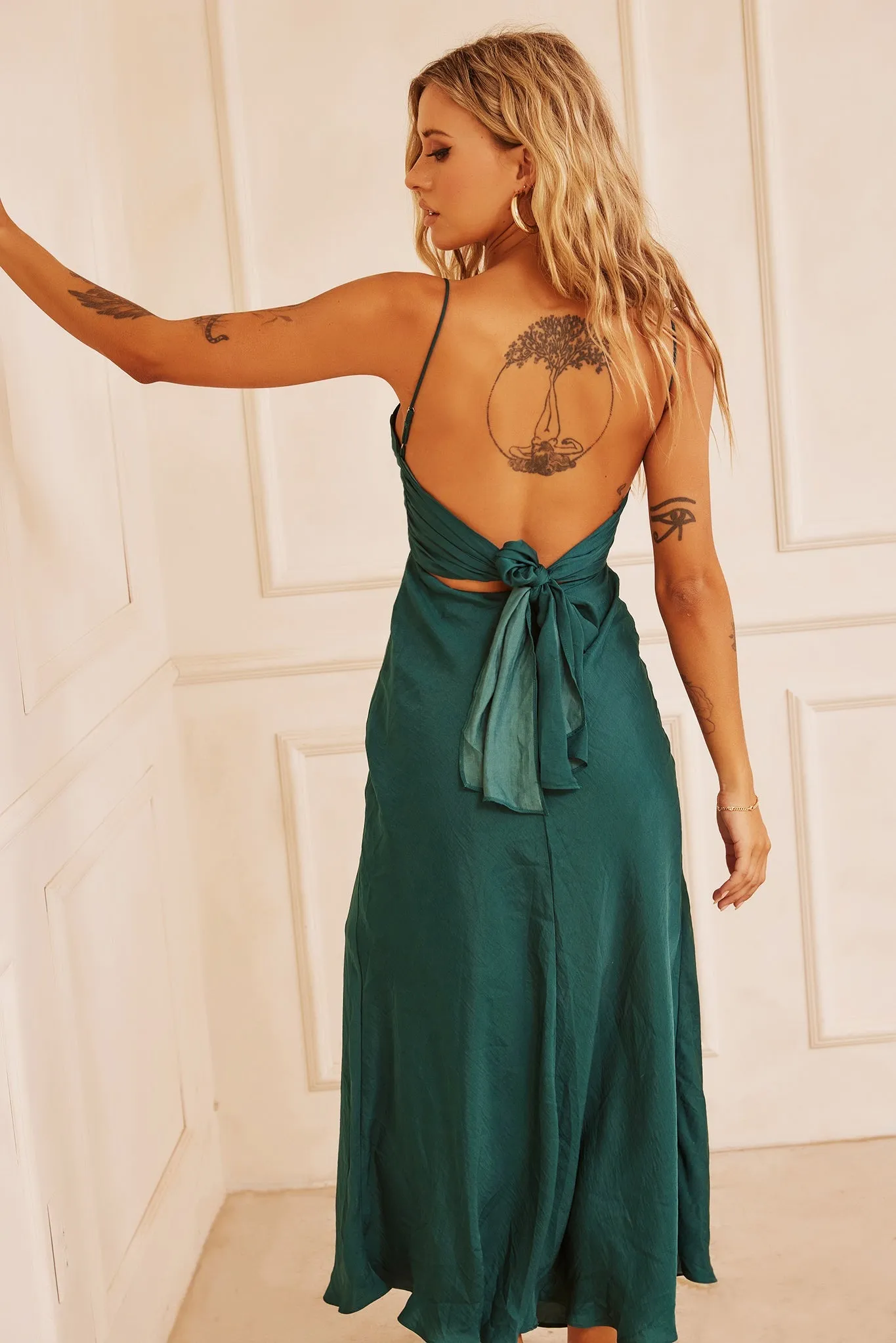 Affectionate Love Midi Dress - Forest Green