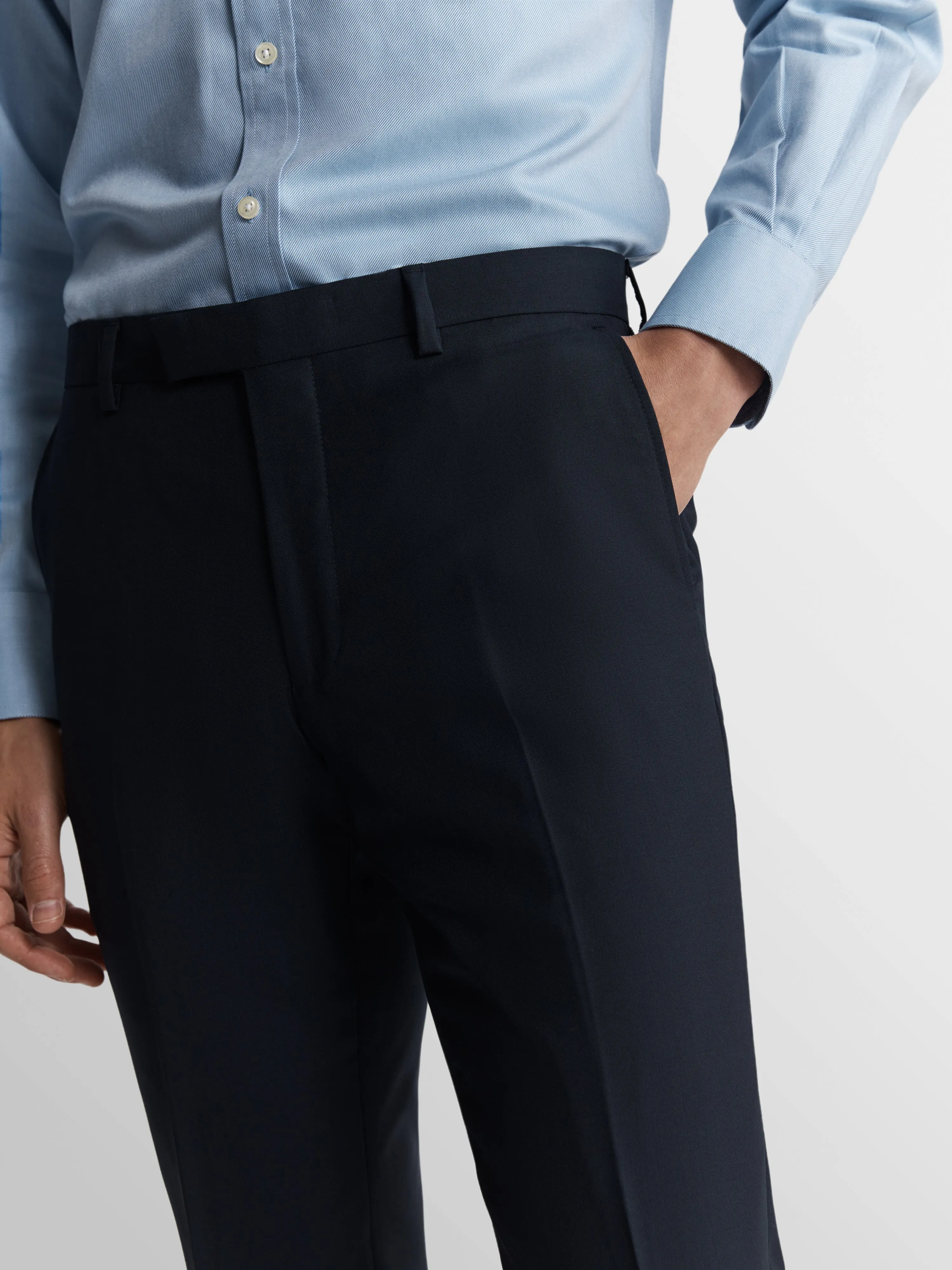 Aldgate Slim Fit Navy Trousers Plus Size