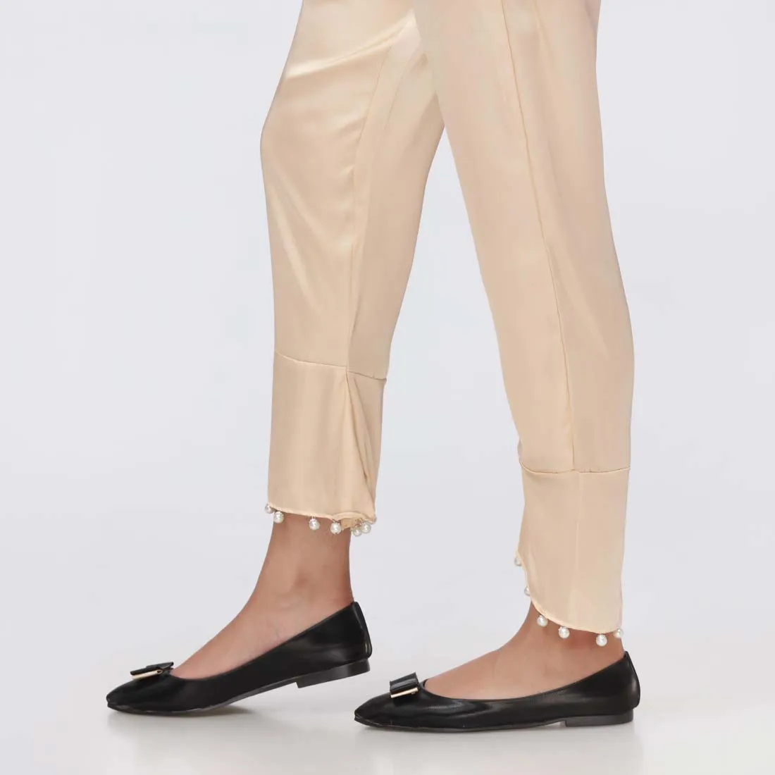 Beige Shamouse Silk Slim Fit Trouser PW3677