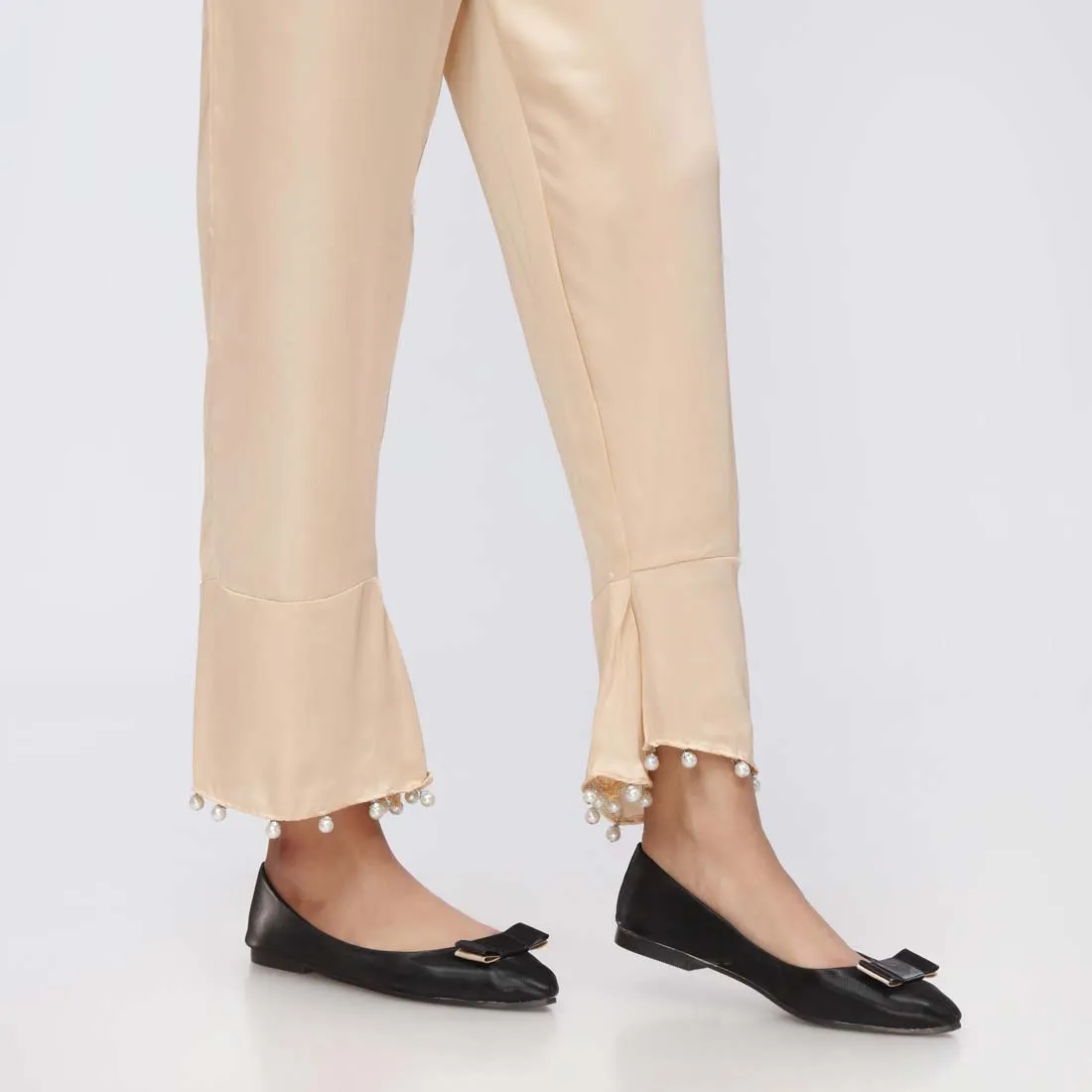 Beige Shamouse Silk Slim Fit Trouser PW3677