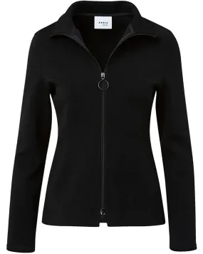 Black Wool Jersey Zip Jacket