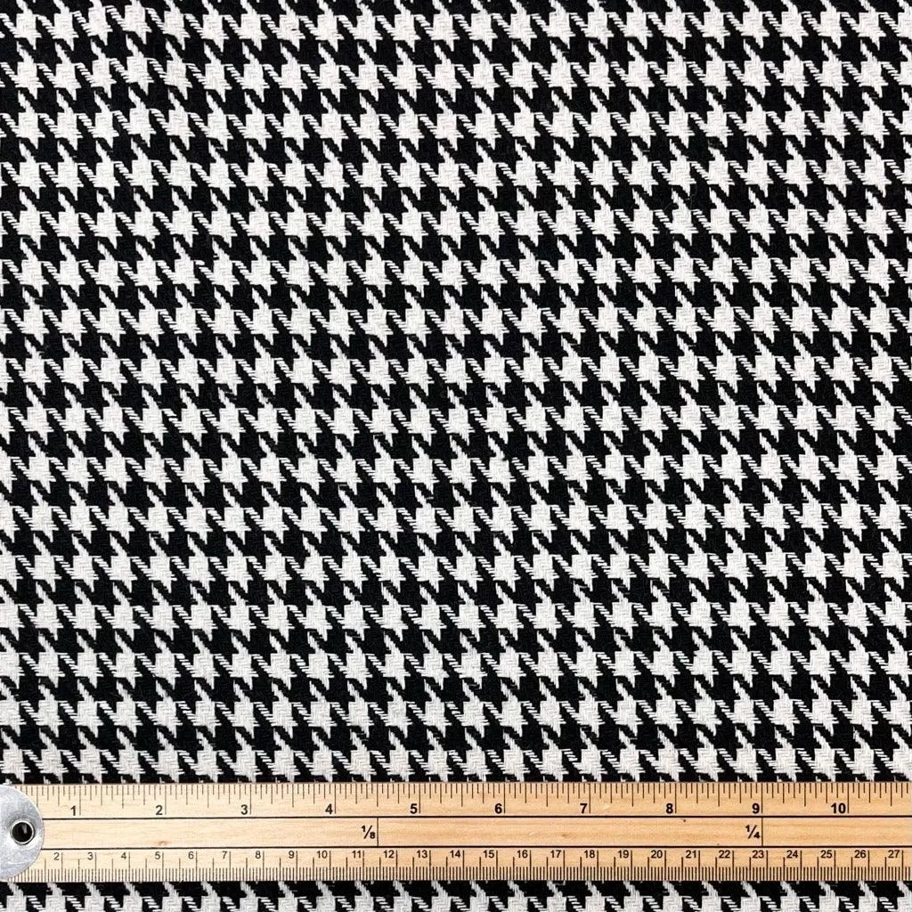 Black/Ivory Dogtooth Wool Blend Fabric - 2 metres for £9.95 #25