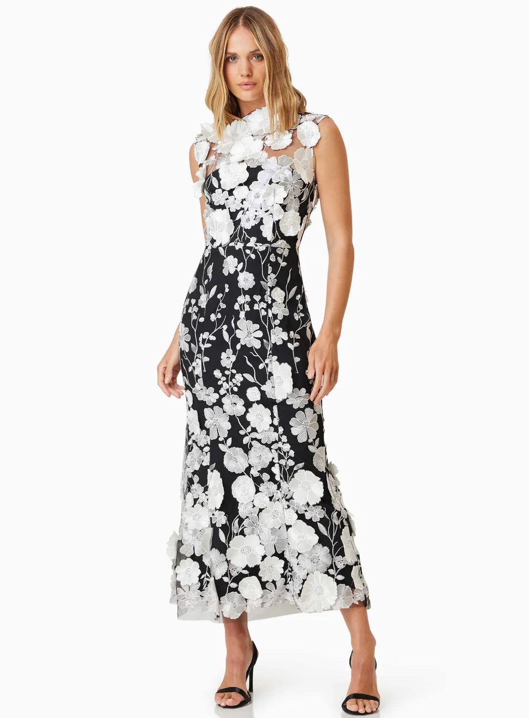 Black/White Selene Cocktail Dress