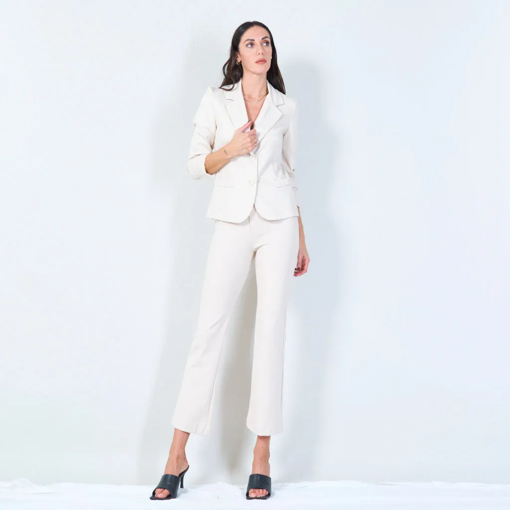 Classic tailored blazer with rolled cuffs wholesale