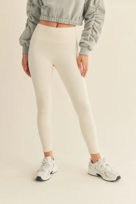 Cream Aligned Performance High-Rise Leggings