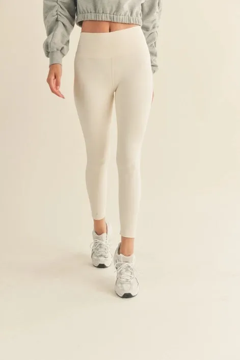 Cream Aligned Performance High-Rise Leggings