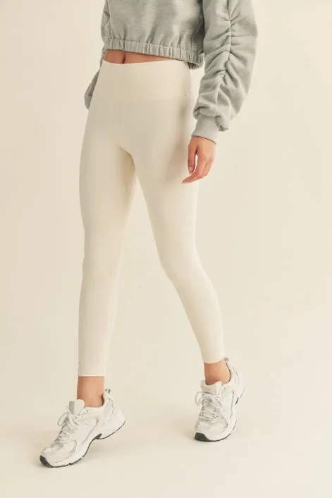 Cream Aligned Performance High-Rise Leggings