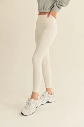 Cream Aligned Performance High-Rise Leggings