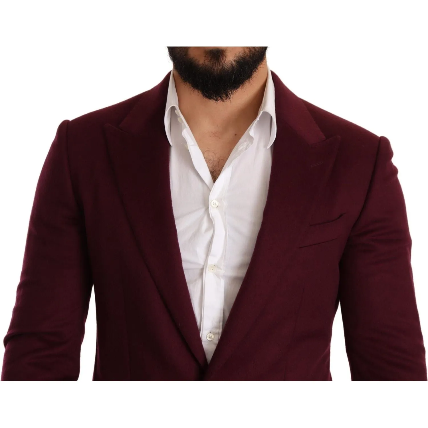 Dolce & Gabbana Elegant Maroon Bordeaux Cashmere Blazer