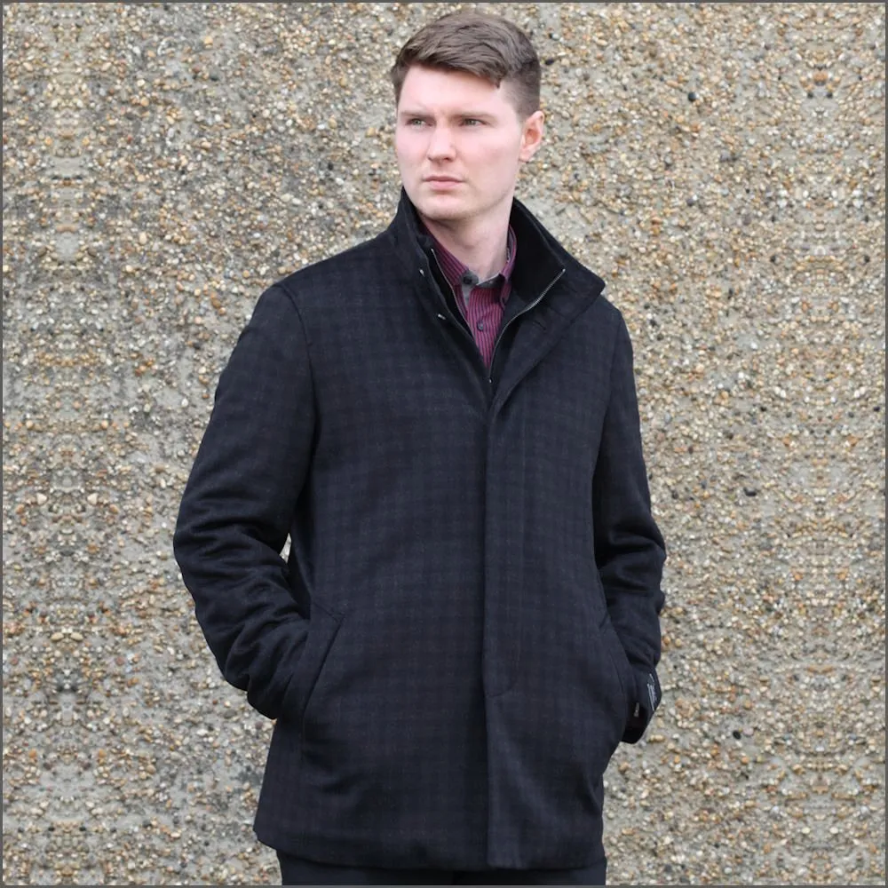 Douglas Harlow Navy Wool Car Coat<>