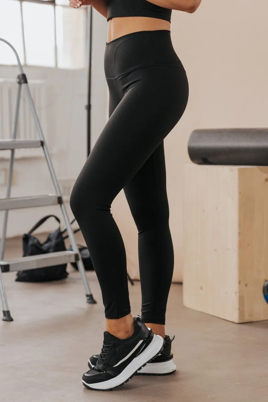 Enhanced Performance Black High-Rise Leggings