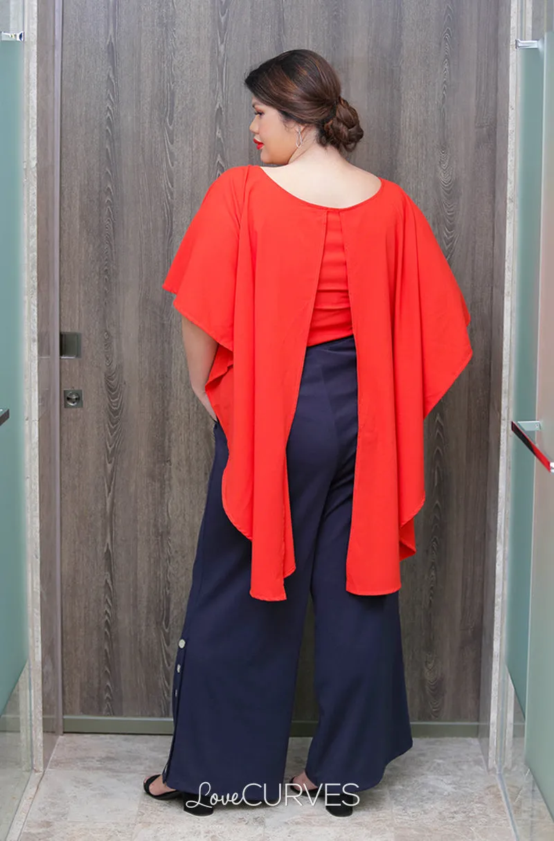 Flowy Capelet Top - Vermillion