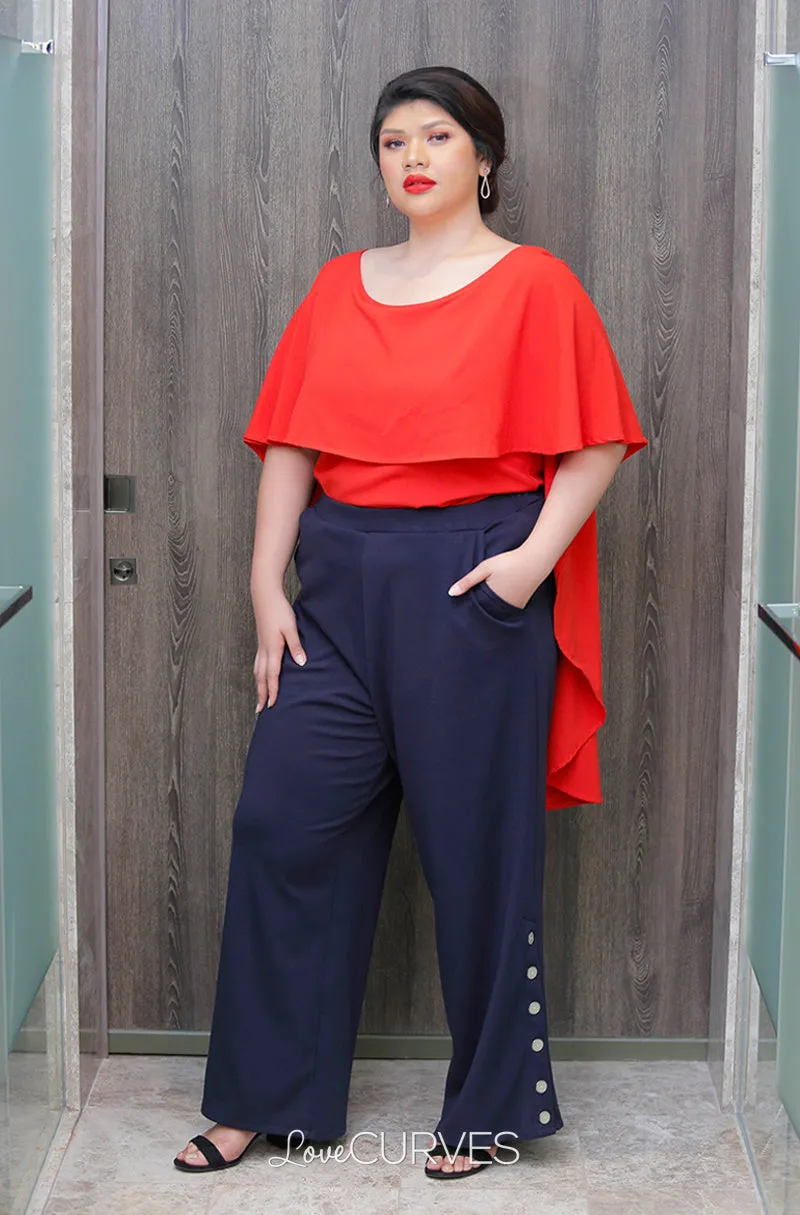 Flowy Capelet Top - Vermillion