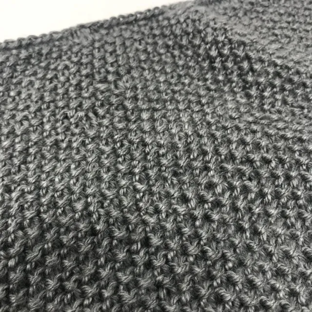 Gray Acrylic Seed Stitch Knit Cowl