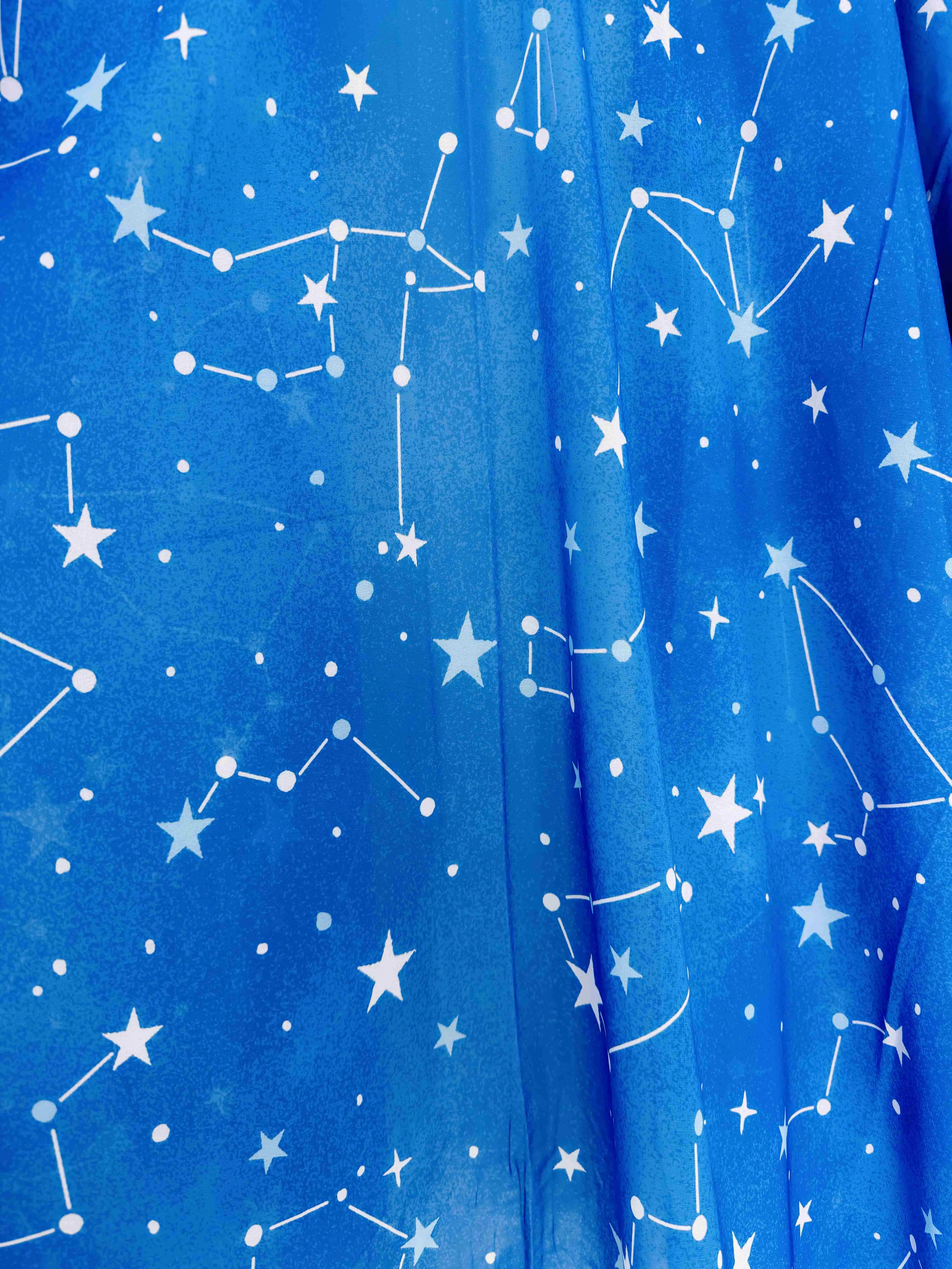 JC071207 Blue-White Constellation Kimono