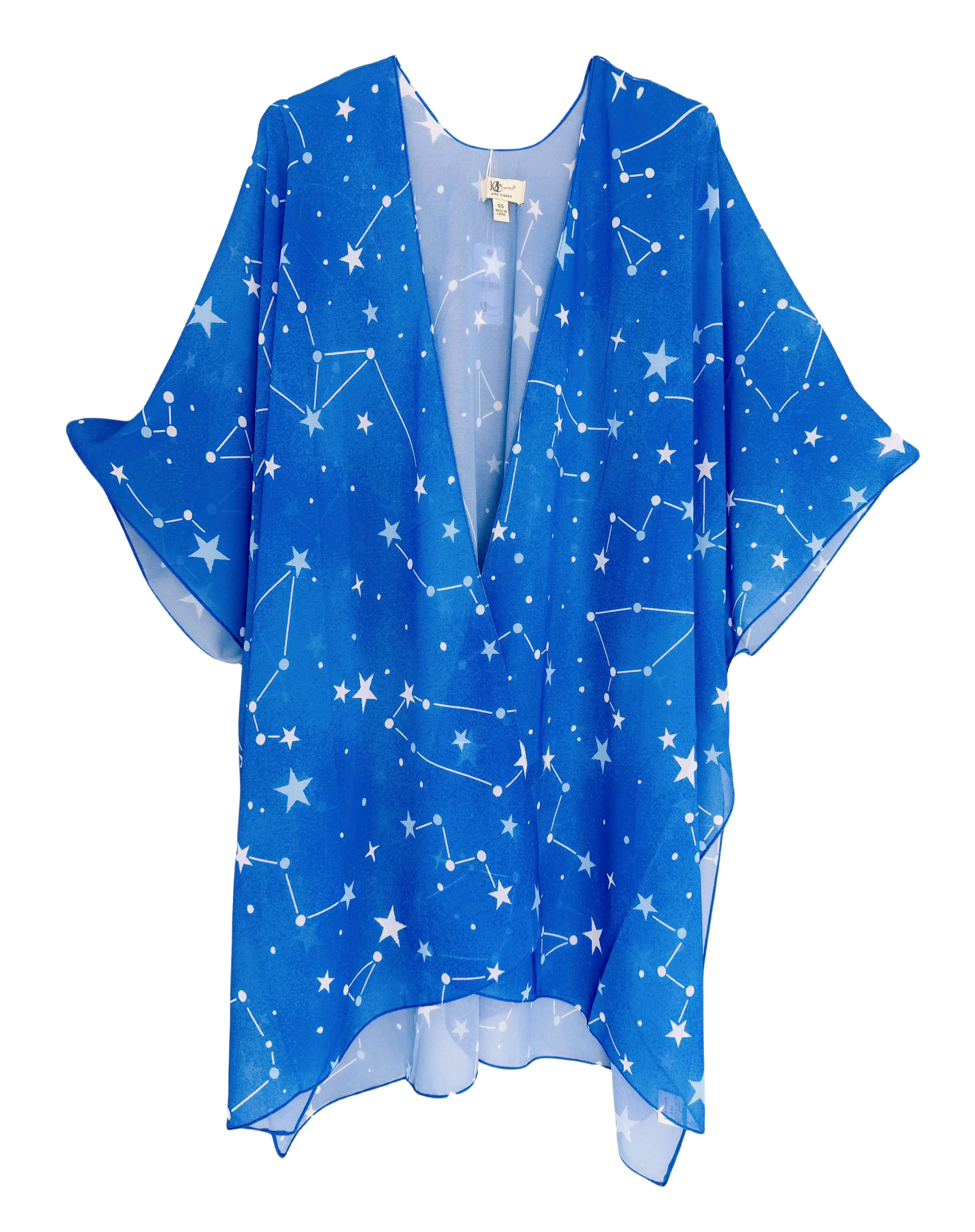 JC071207 Blue-White Constellation Kimono