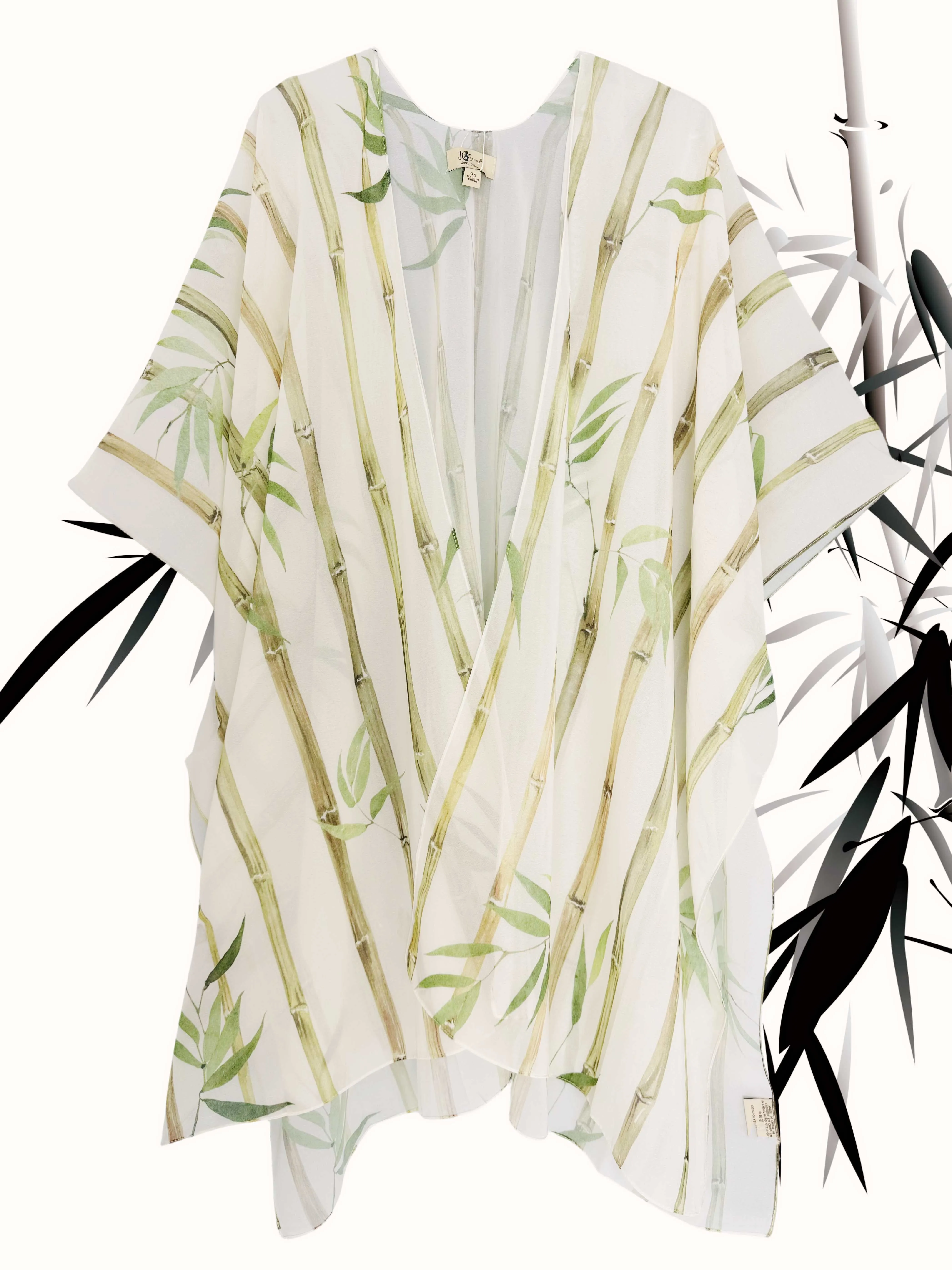 JC071226 Beige-Green Bamboo Kimono