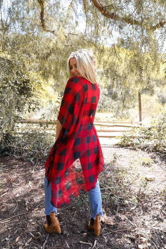 Lightweight Buffalo Check Kimono