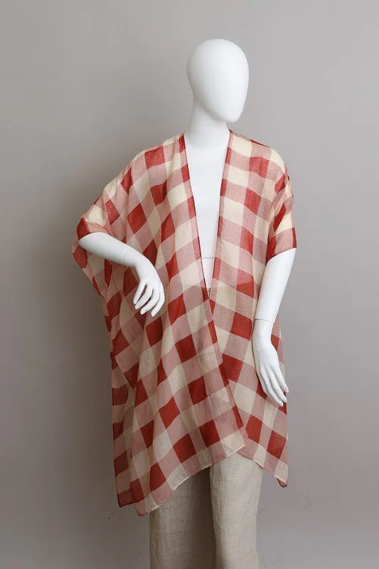 Lightweight Buffalo Check Kimono