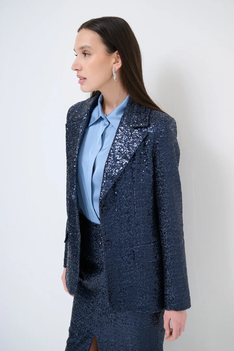 Luxe sequin blazer with tailored fit wholesale