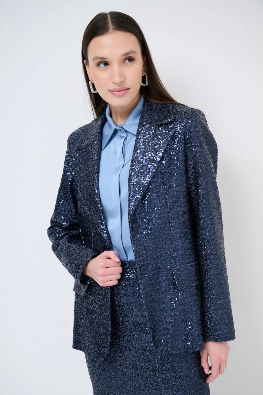 Luxe sequin blazer with tailored fit wholesale