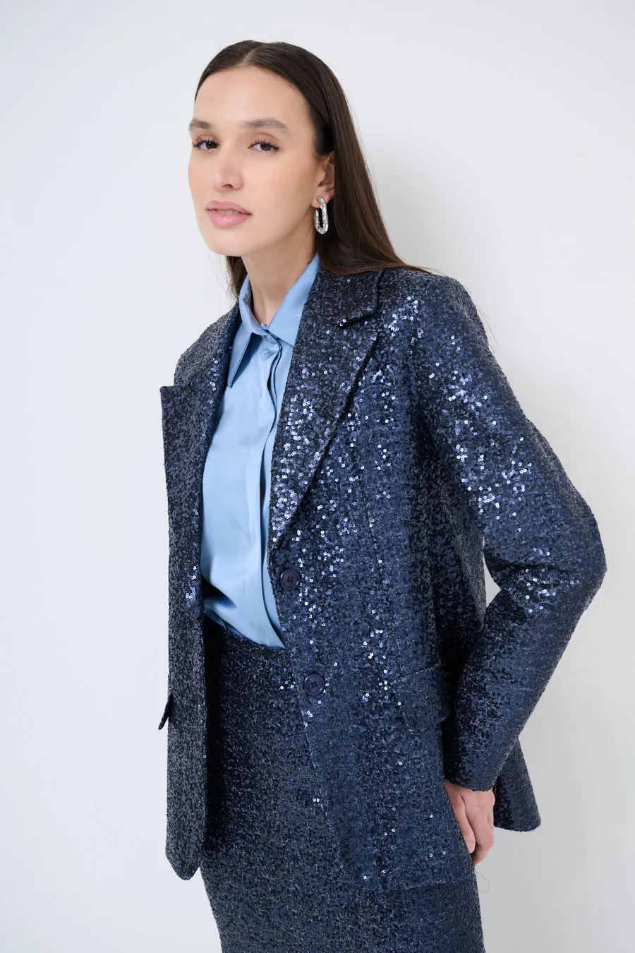 Luxe sequin blazer with tailored fit wholesale