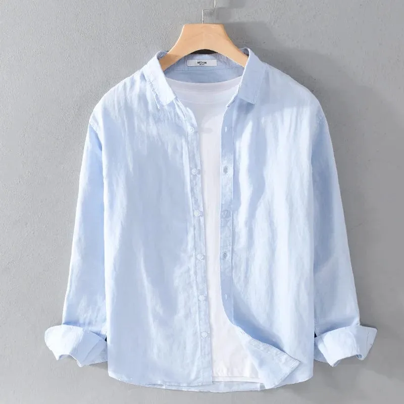 Men's Long Sleeve Linen Shirts | Casual Fashion Comfortable Tops | Variety of Colors