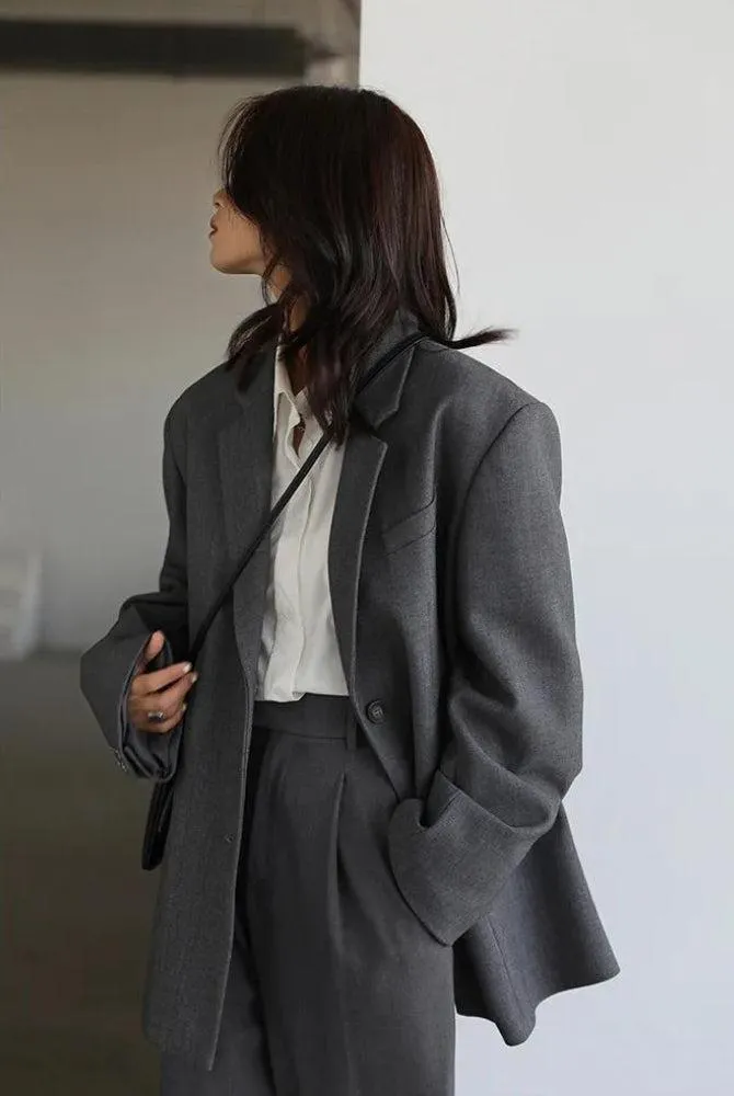 Office Style Wide Shoulder Classy Blazer