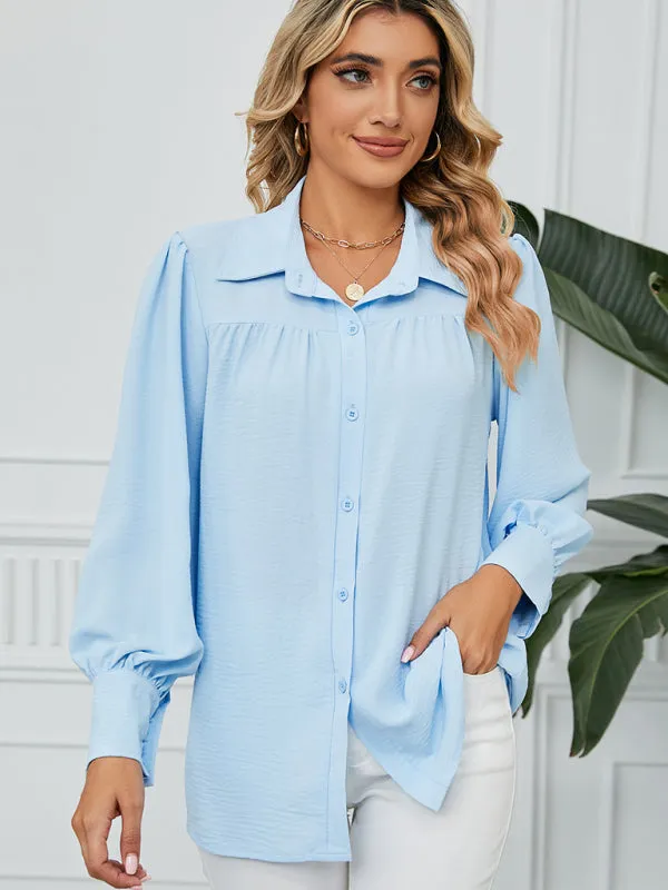 Office-to-Evening Blouse Structured Drape Shirt