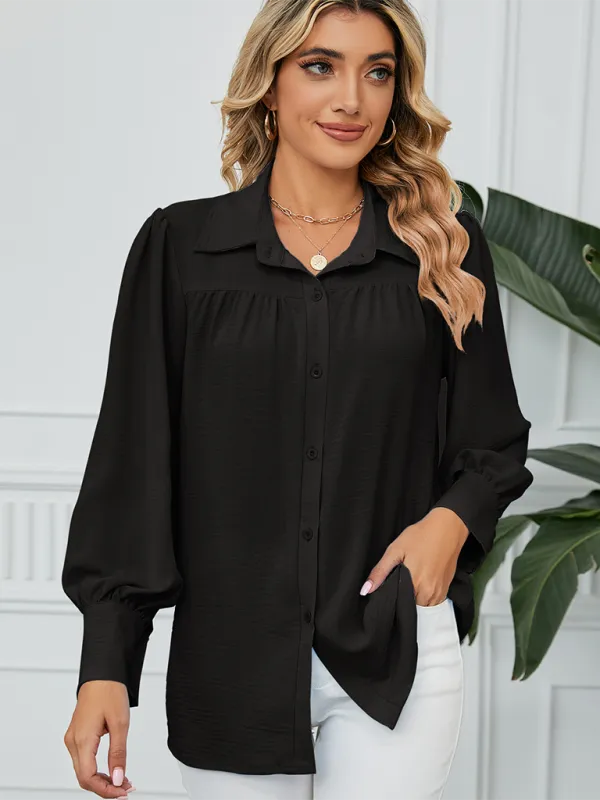 Office-to-Evening Blouse Structured Drape Shirt