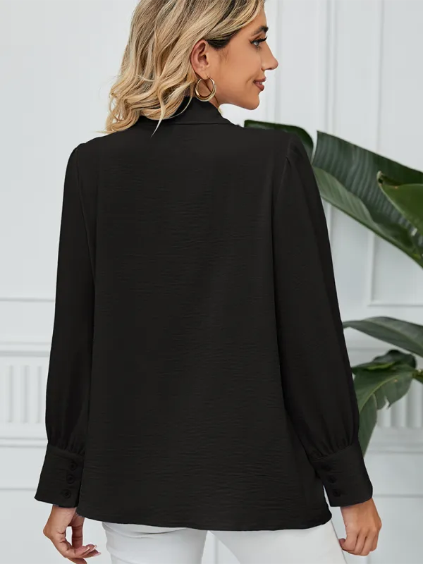 Office-to-Evening Blouse Structured Drape Shirt