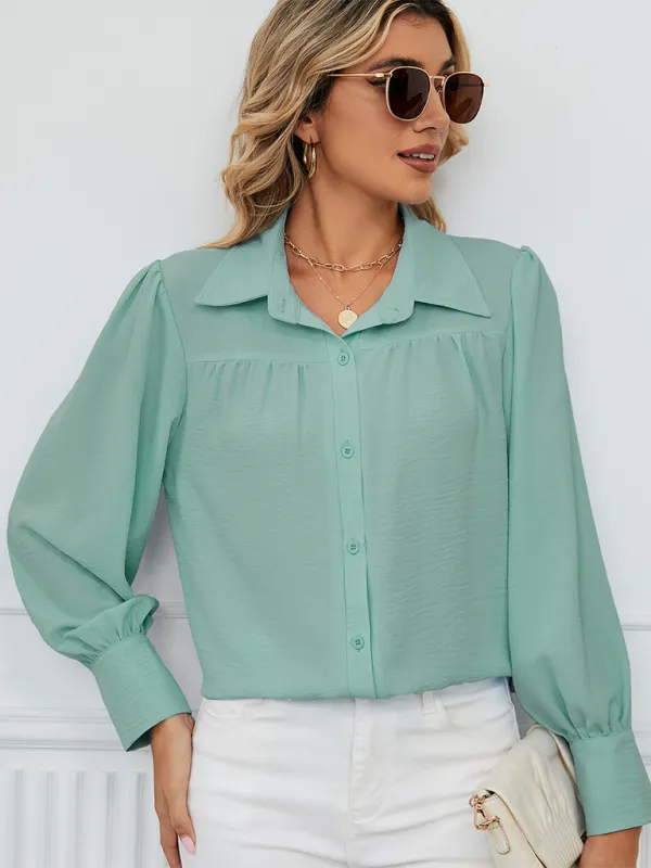 Office-to-Evening Blouse Structured Drape Shirt