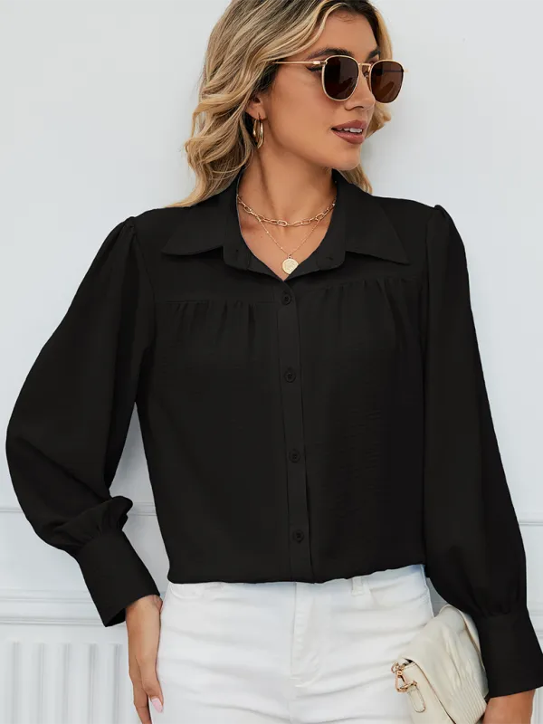 Office-to-Evening Blouse Structured Drape Shirt