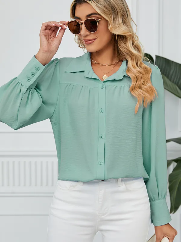 Office-to-Evening Blouse Structured Drape Shirt