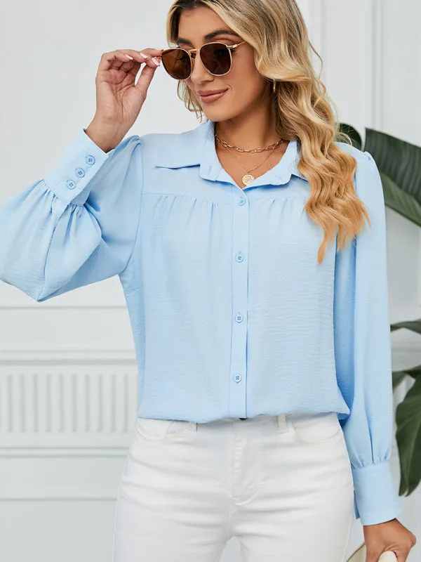 Office-to-Evening Blouse Structured Drape Shirt