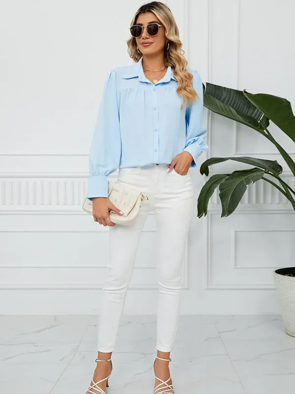 Office-to-Evening Blouse Structured Drape Shirt