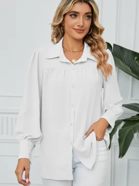 Office-to-Evening Blouse Structured Drape Shirt