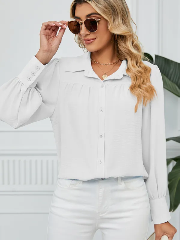 Office-to-Evening Blouse Structured Drape Shirt