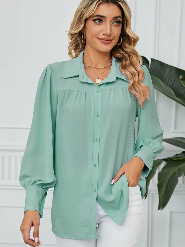 Office-to-Evening Blouse Structured Drape Shirt