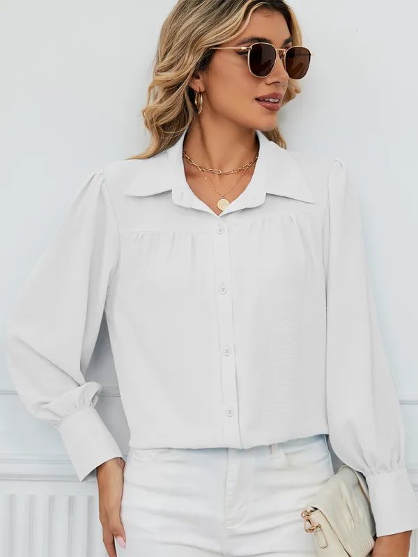 Office-to-Evening Blouse Structured Drape Shirt