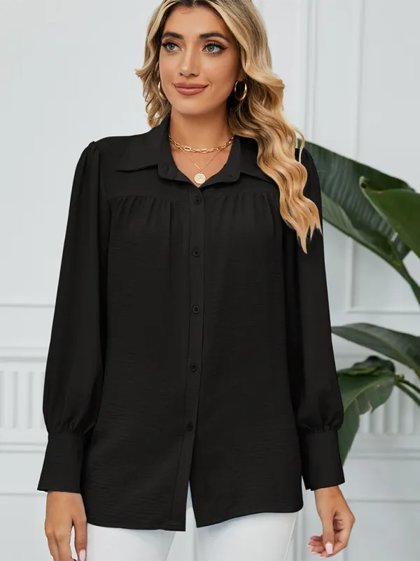 Office-to-Evening Blouse Structured Drape Shirt