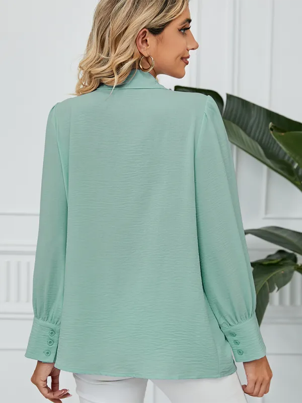 Office-to-Evening Blouse Structured Drape Shirt