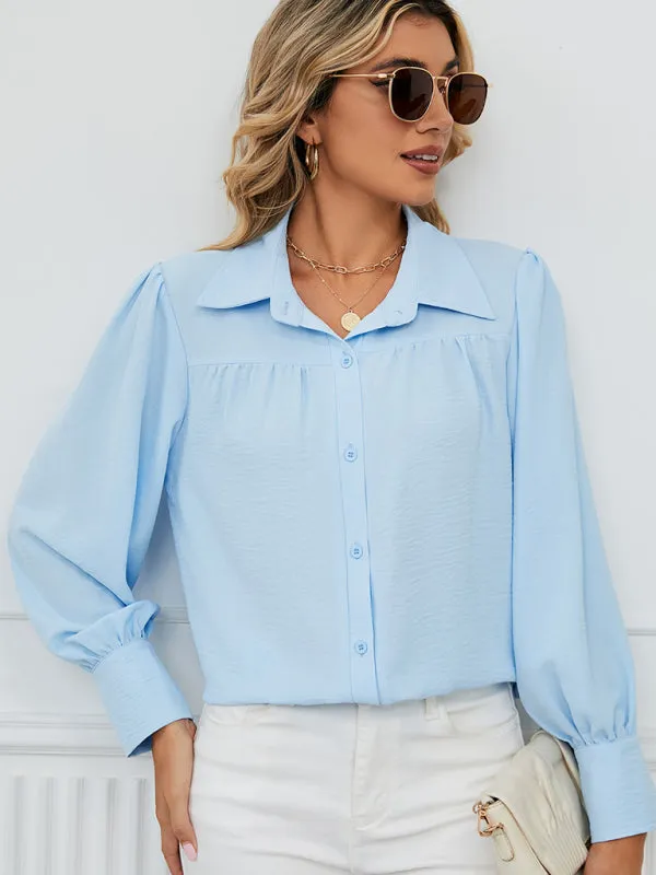 Office-to-Evening Blouse Structured Drape Shirt