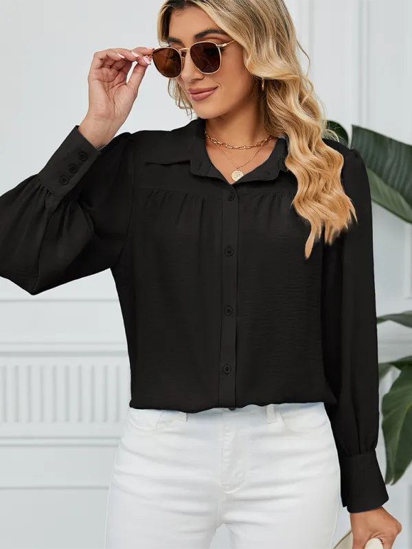 Office-to-Evening Blouse Structured Drape Shirt