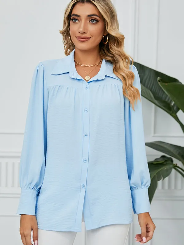 Office-to-Evening Blouse Structured Drape Shirt