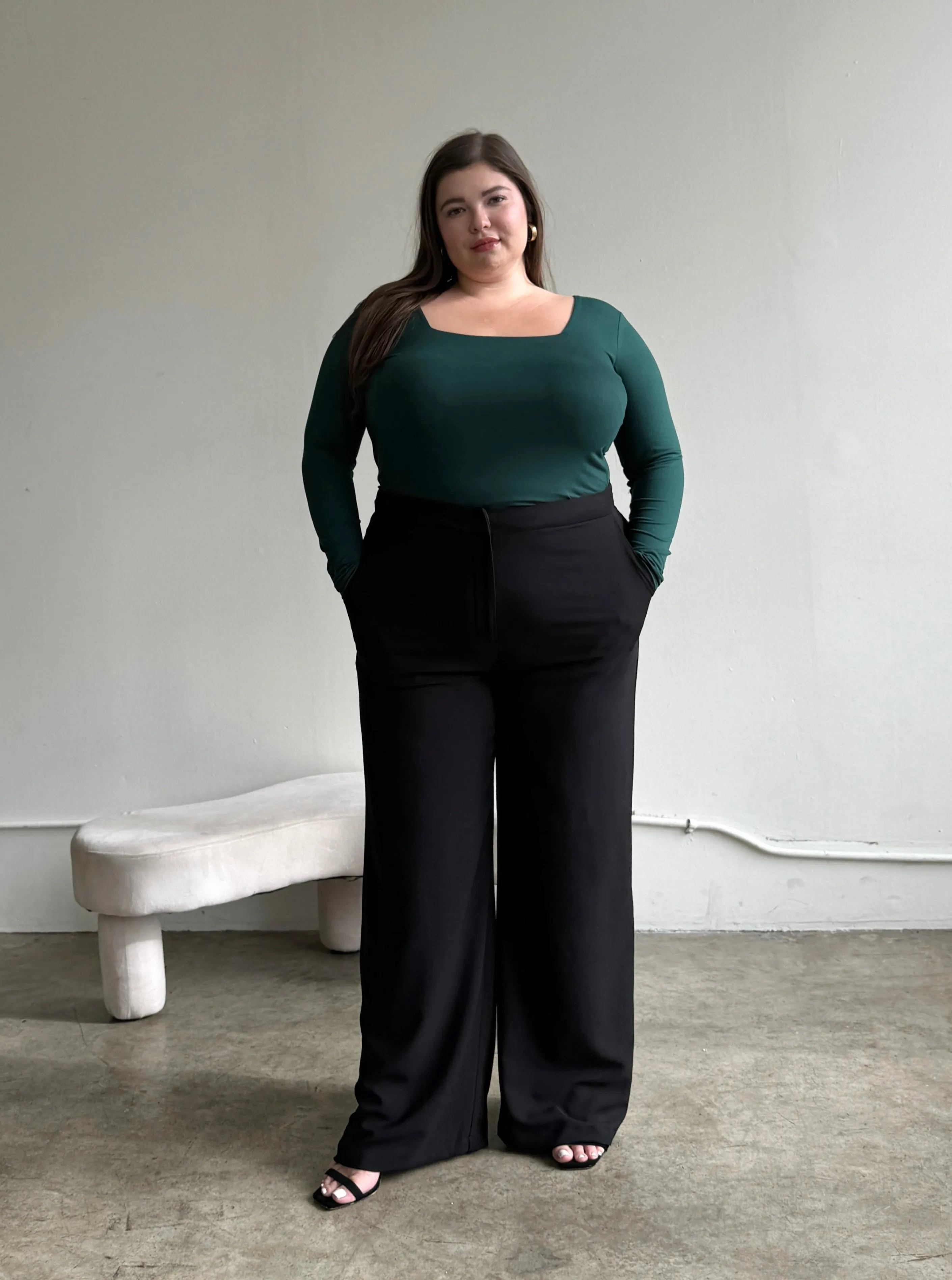 Plus Size Flowy Wide Leg Trousers