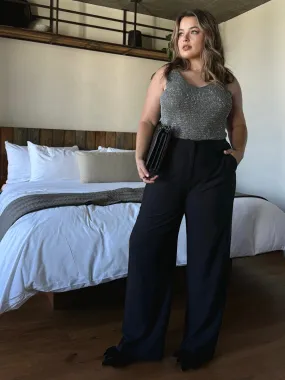 Plus Size Flowy Wide Leg Trousers