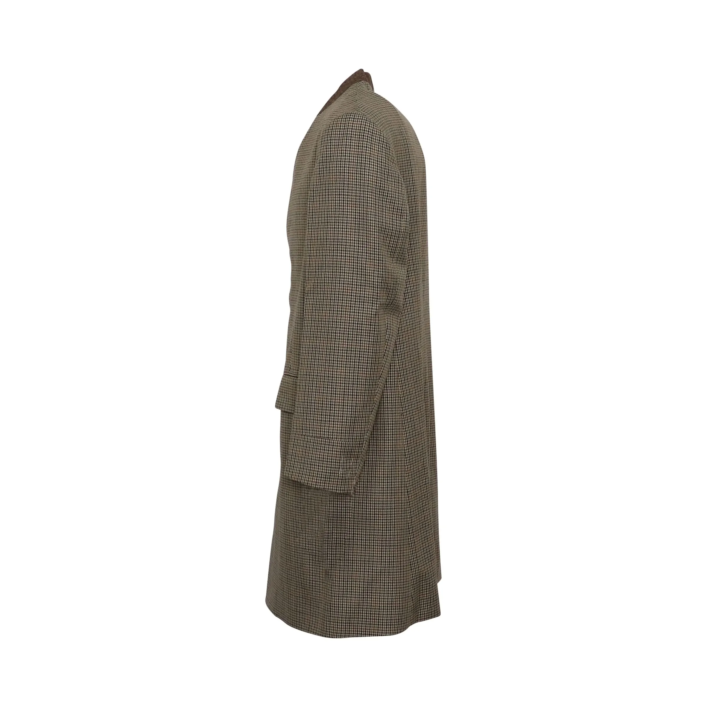 Prince Of Wales Check Coat in Brown