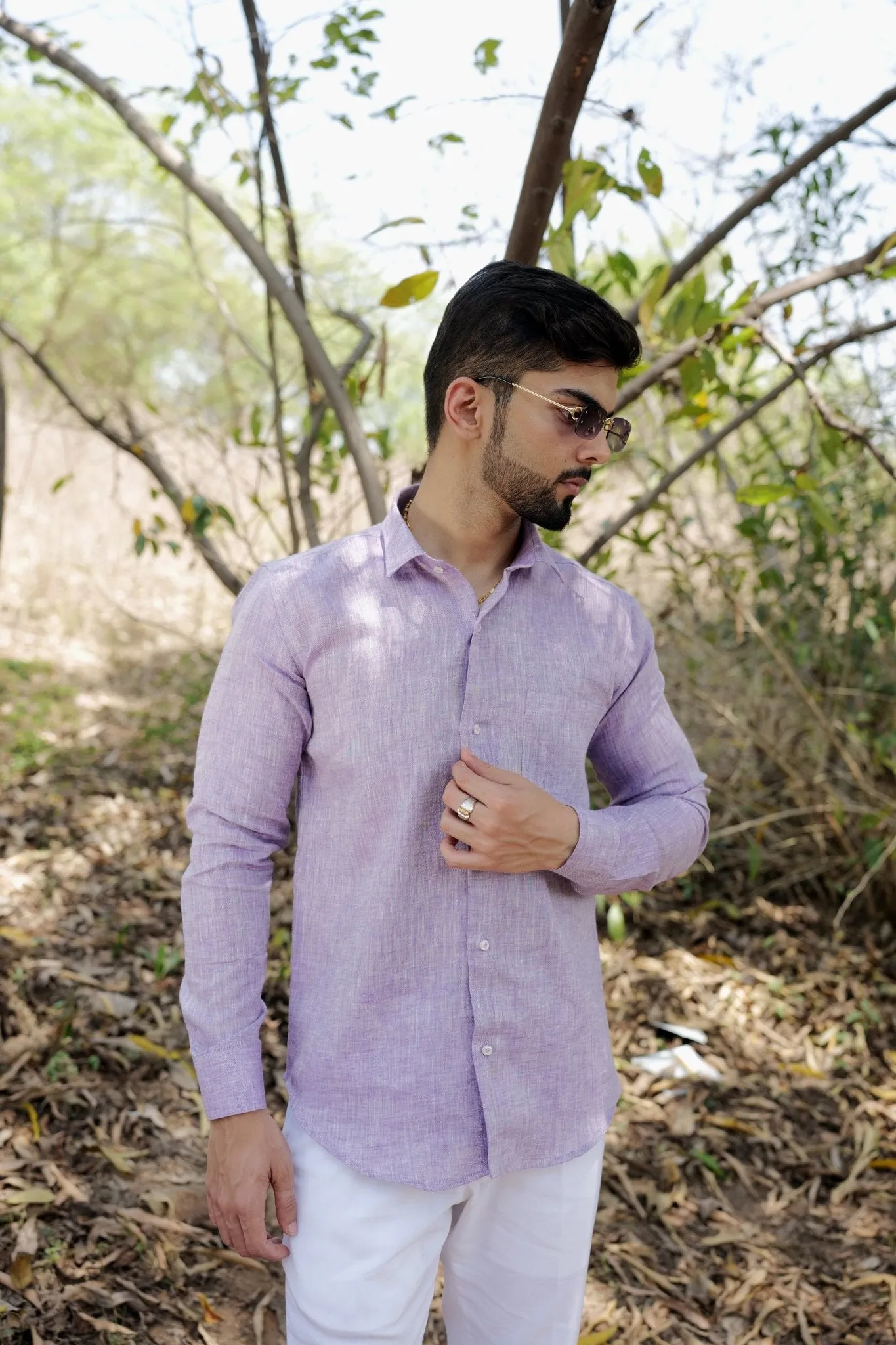 Purple Color Prime Linen Shirt For Men